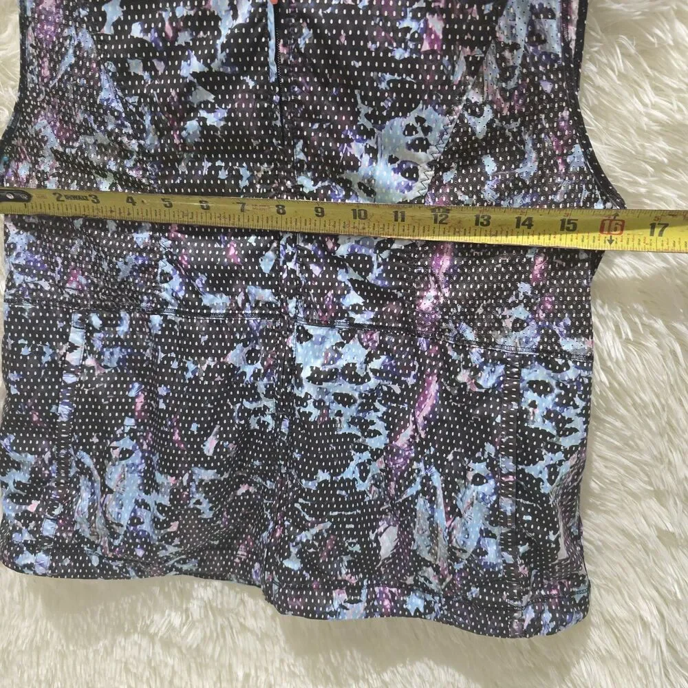 Lululemon Pack It Vest Floral Sport Tranquil Blue Multi Stow Away Zip Hooded 6